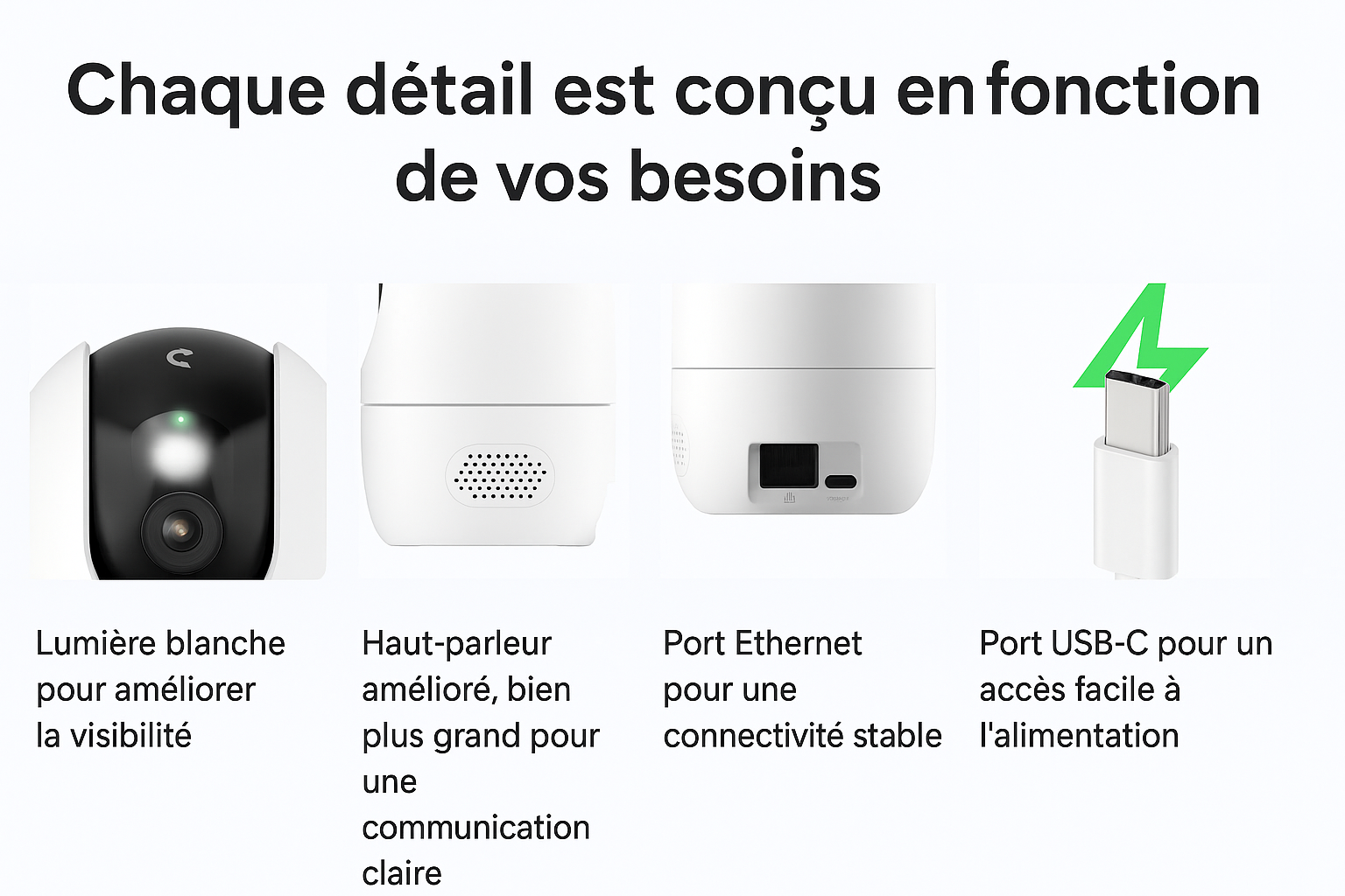 Caméra de Surveillance Imou 3MP WiFi Panoramique 360° avec Micro-Audio