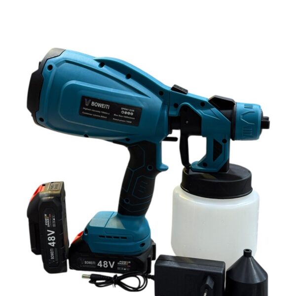 Pistolet pulvérisateur électrique puissant alimenté par batterie au lithium 48 V, pulvérisateur de peinture en acier pour meubles automobiles