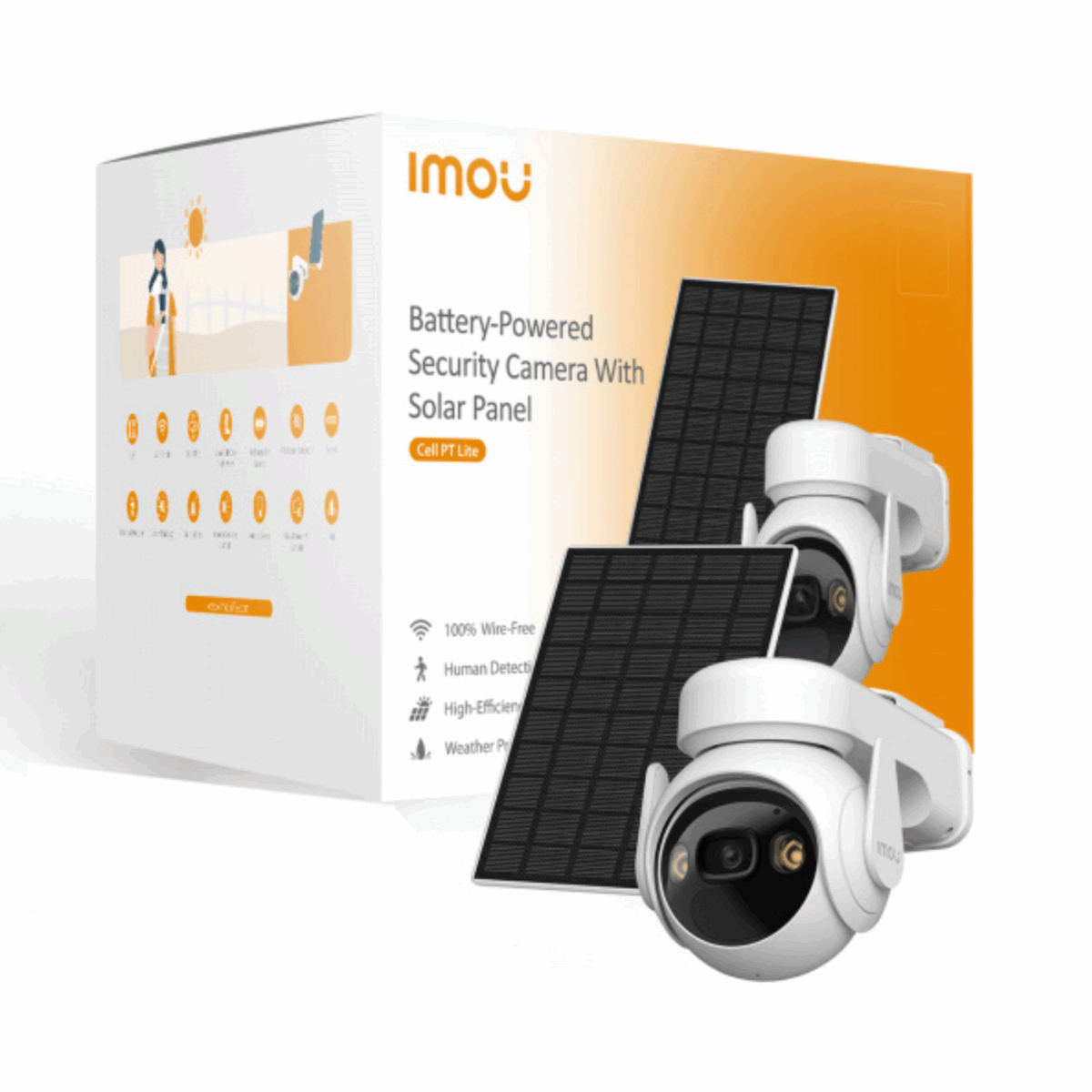 IMOU CELL PT WIFI SOLAIRE – Caméra de surveillance extérieure 2K sans fil et autonome