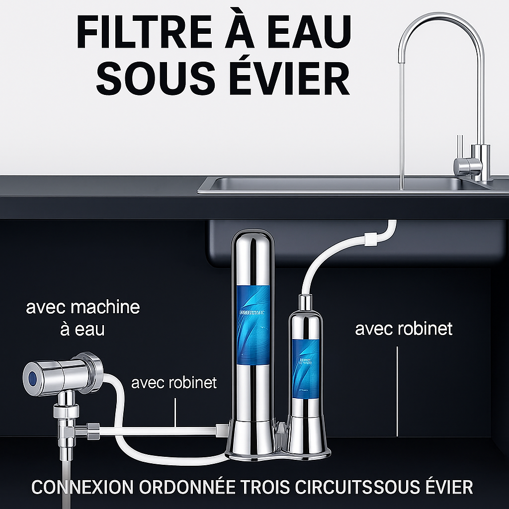 Filtre à eau pour robinet en acier inoxydable