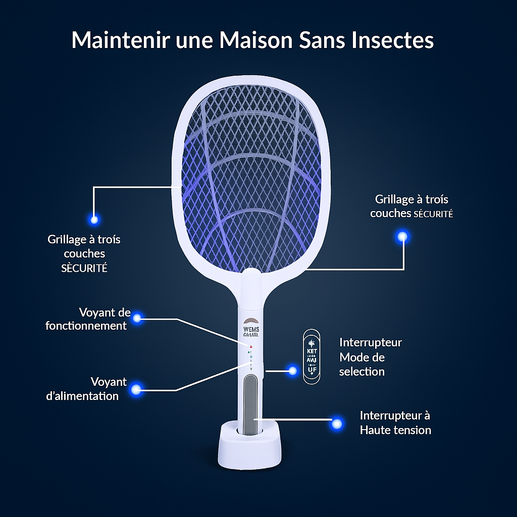 Two-in-One 10 LED Trap Mosquito Killer Lamp 3000V Electric Bug Zapper USB Rechargeable Summer Fly Swatter Trap Flies Insect