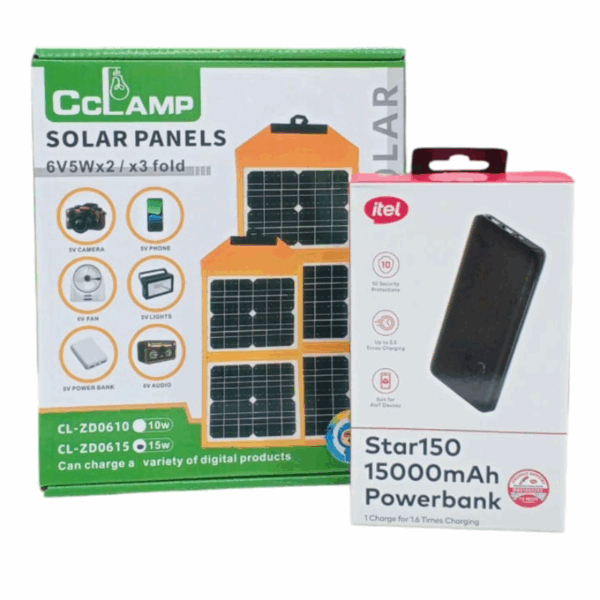 Power bank 15000 mh + Panau solare 15W