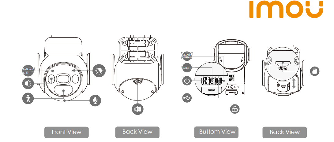 IMOU CELL PT WIFI SOLAIRE – Caméra de surveillance extérieure 2K sans fil et autonome