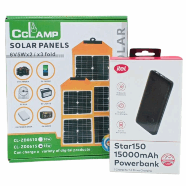 Power bank 15000 mh + Panau solare 15W