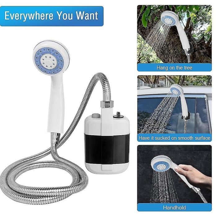 Electric Outdoor Shower Bathing USB Head Portable Waterproof Shower Head for Traveling Camper Backpack Sports Caravan Bathe Tent