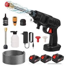 Pistolet De Lavage Haute Pression – 3 Batteries