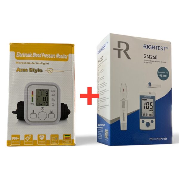 Tensiomètre électronique +Lecteur de glycémie gratuit