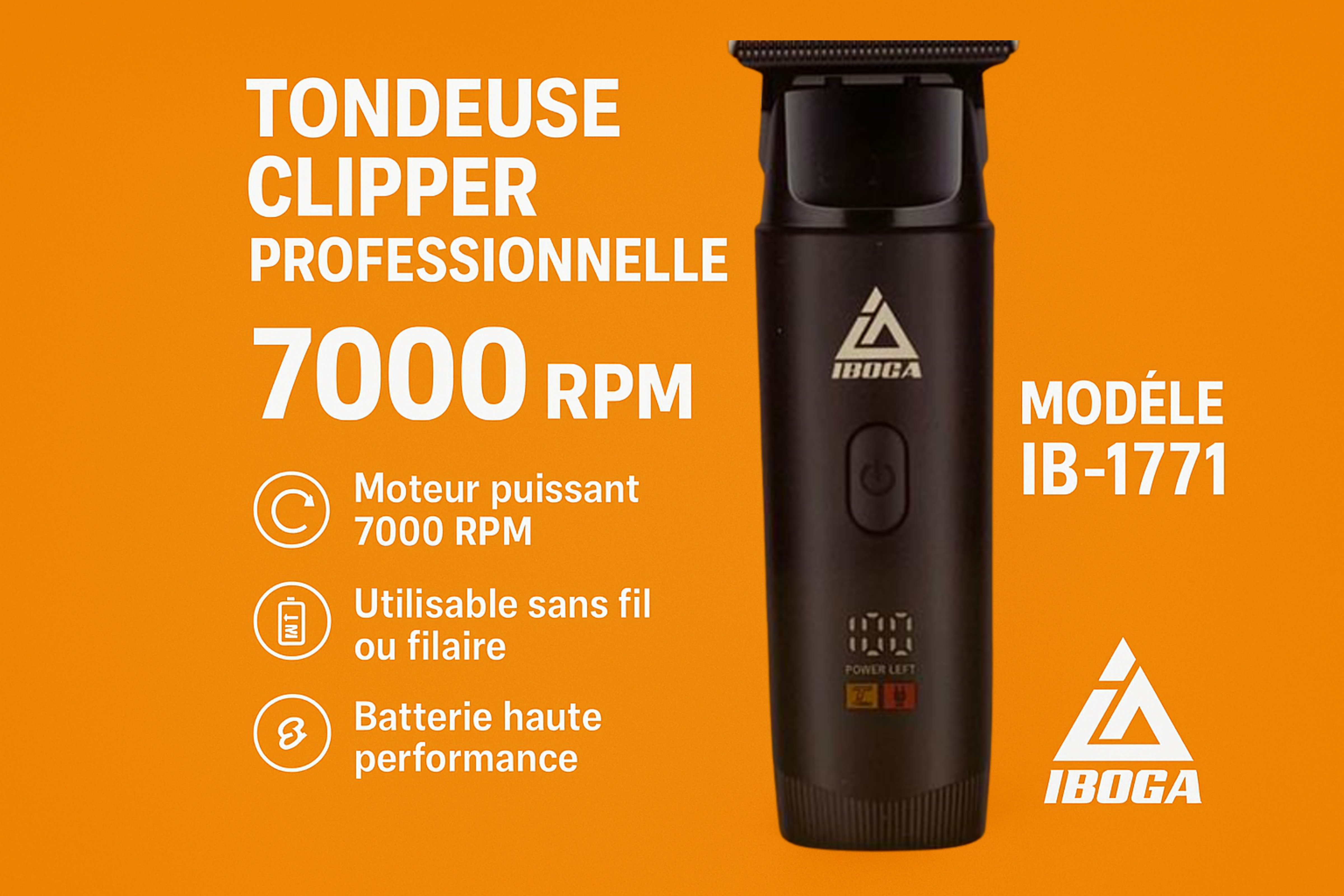 Iboga Professional hair Clipper Model :IB-1771