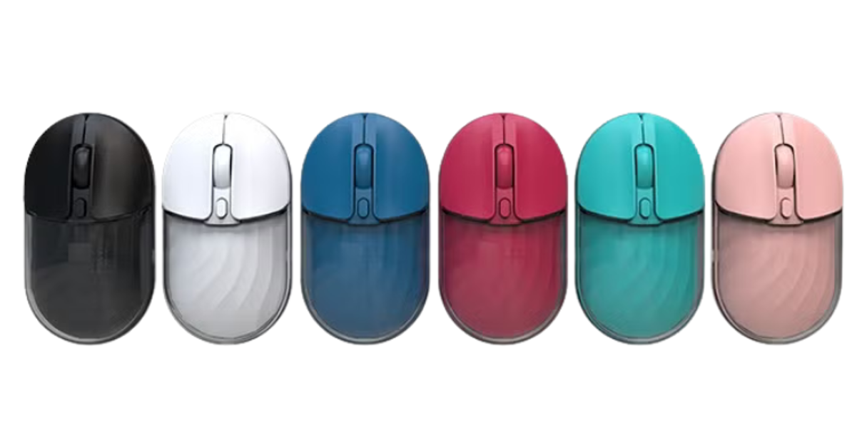 Wireless mouse rechargeable tube c JEDEL WD142 – Dual Mode Bluetooth + 2.4GHz, Transparent Gaming Mouse