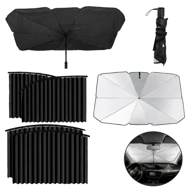 5 in 1 pack sun car (pare-brise + pare-soleil magnétique)
