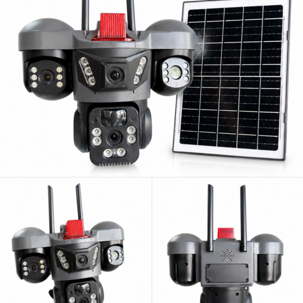 3 in one 3 Lens 4G Camera Solar PIR Human