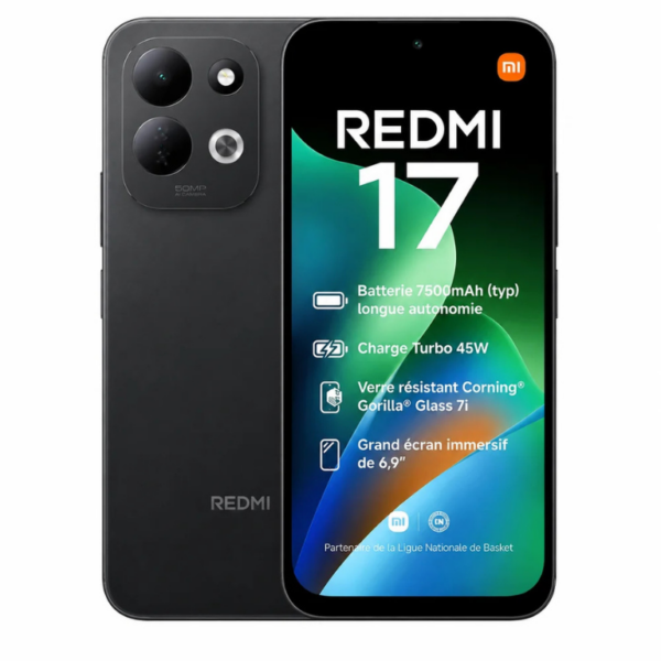Redmi 17 – 4Go RAM 128Go ROM – Écran 6,9" 120Hz – Batterie 7500mAh – Charge 45W