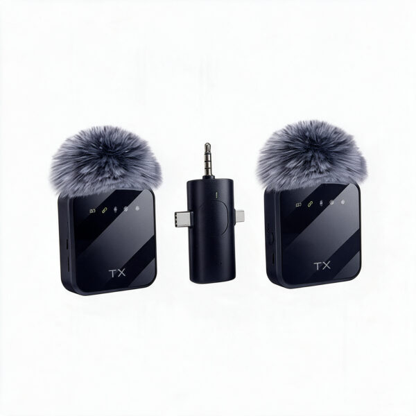 Microphone Sans Fil – Double Émetteur pour Live, Interview & Vlog