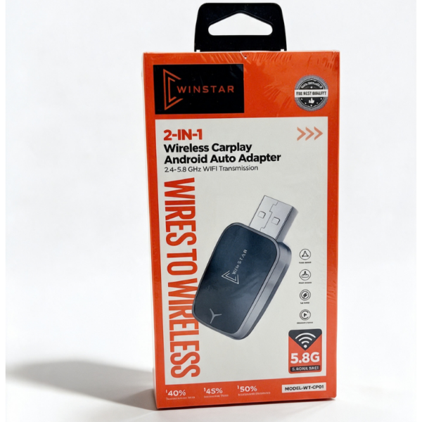 Adaptateur WT-CP01 2-en-1 Wireless CarPlay & Android Auto