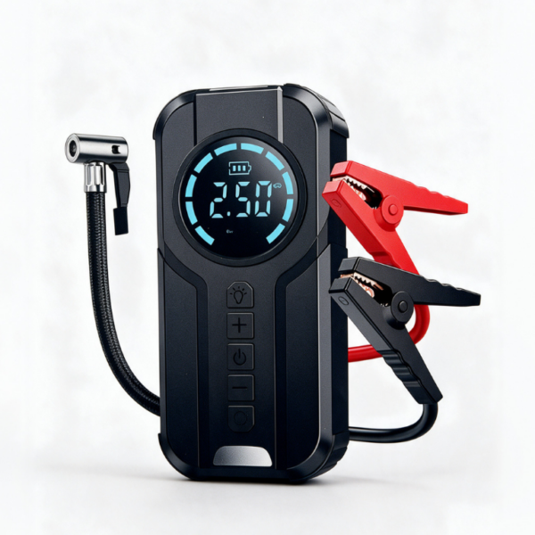 Jump Starter avec Pompe à Air – Démarreur de Batterie Portable