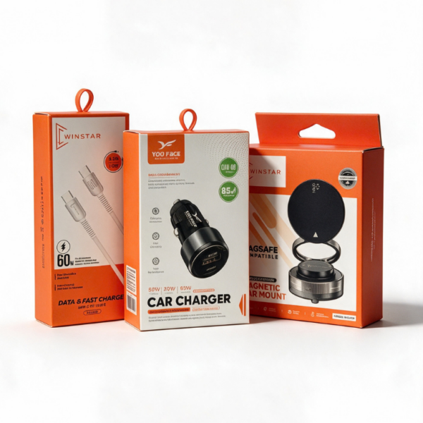 Pack Auto – Chargeur Voiture 85W + Câble 60W + Support Magnétique
